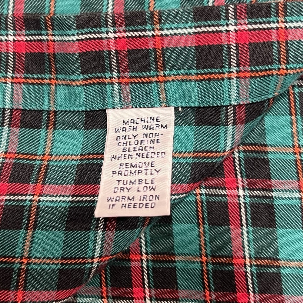 Ralph Lauren Mens Medium Blueish Green Button Up Shirt Windowpane Plaid Red Pony - Picture 11 of 11